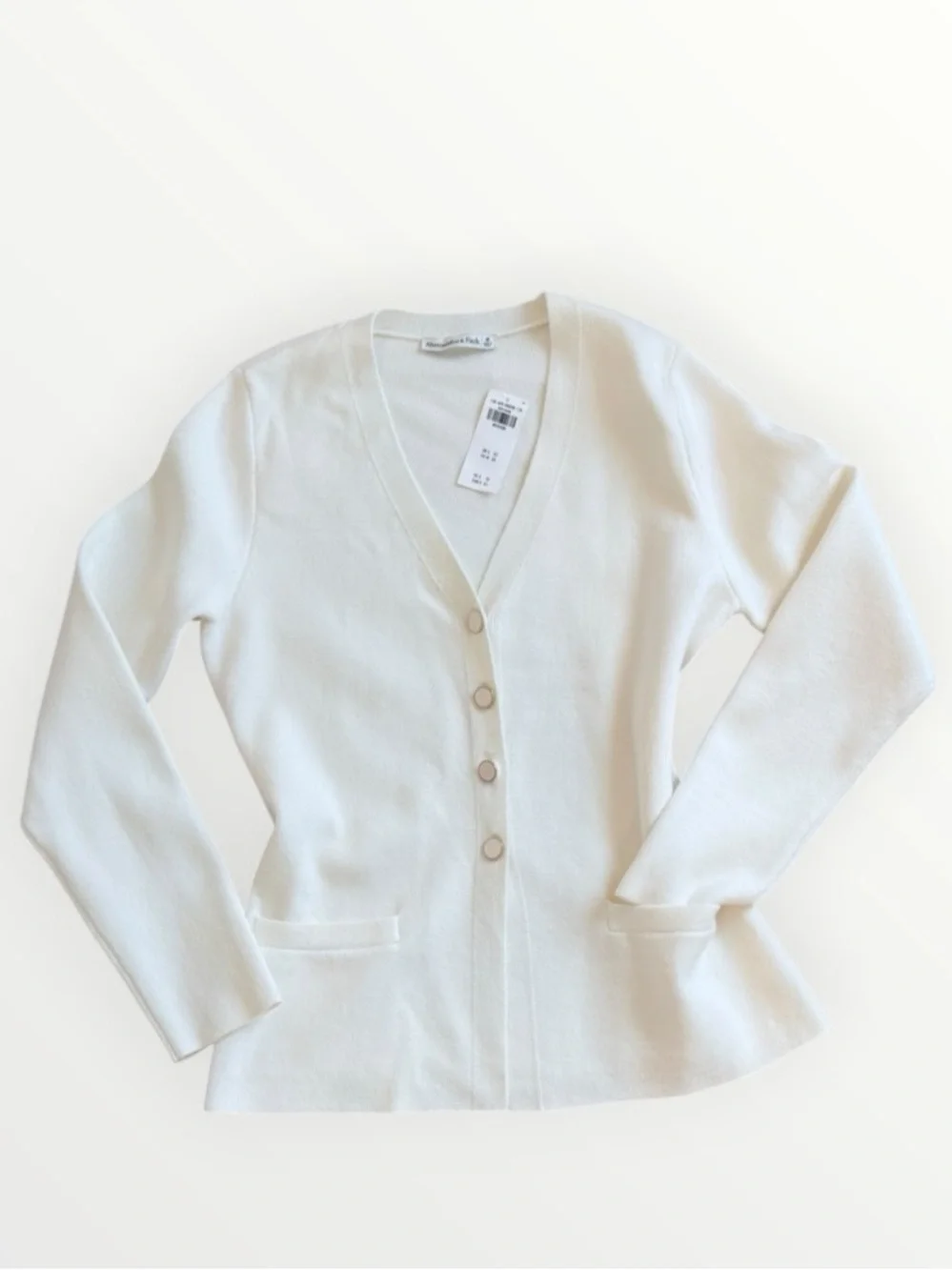 Abercrombie & Fitch Cream Button Front Cardigan NWT Size M